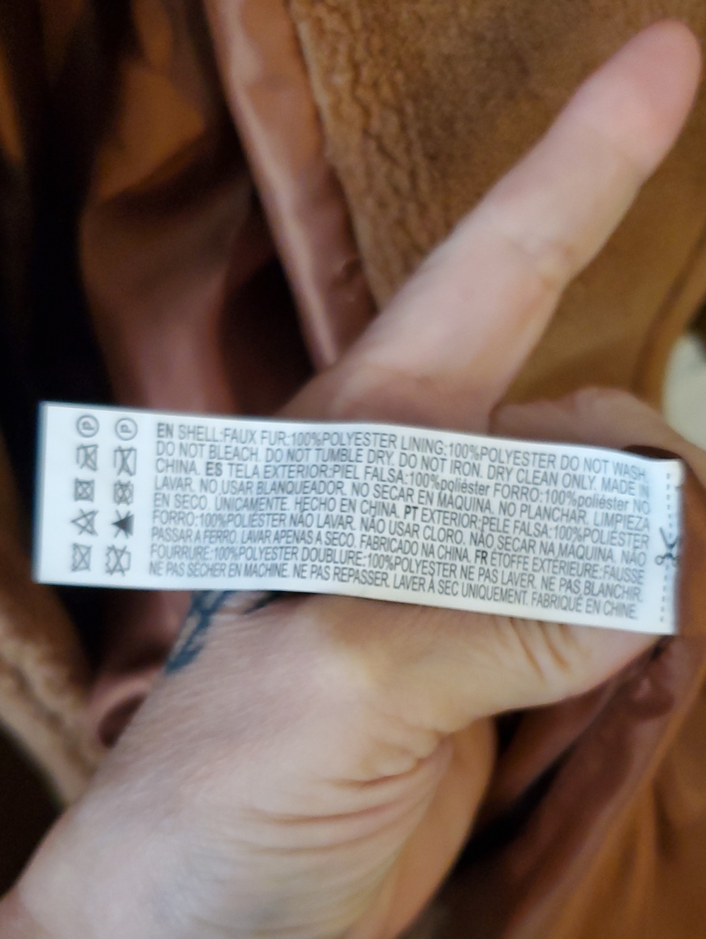Forever 21 Plush Drop-Sleeve Teddybear Openfront Coat In Brown Size L - Picture 10 of 10